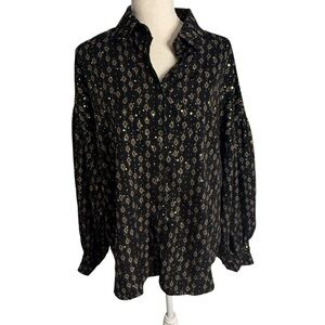 Molly Bracken Black‎ Jude Button Down Shirt Large